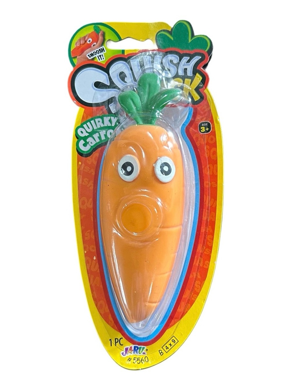 JA-RU Squish Attack Carrot Stress Relief Stretch Fidget Toy Squishy New